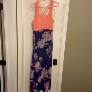 Floral strap dress.  Worn Once.